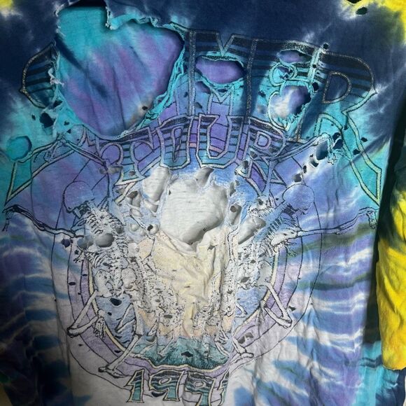 Vintage 90s Grateful Dead Thrashed Single Stitch T Shirt Holes XL - Picture 6 of 8